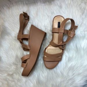 Alex Marie Nude Wedge Sandals